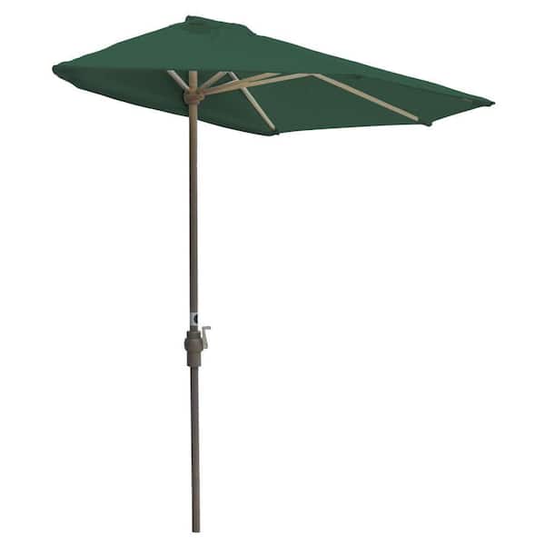 7.5 ft half patio umbrella Reviews for Blue Star Group Off-The-Wall Brella 7.5 ft. Patio Half Umbrella  in Green Sunbrella | Pg 1