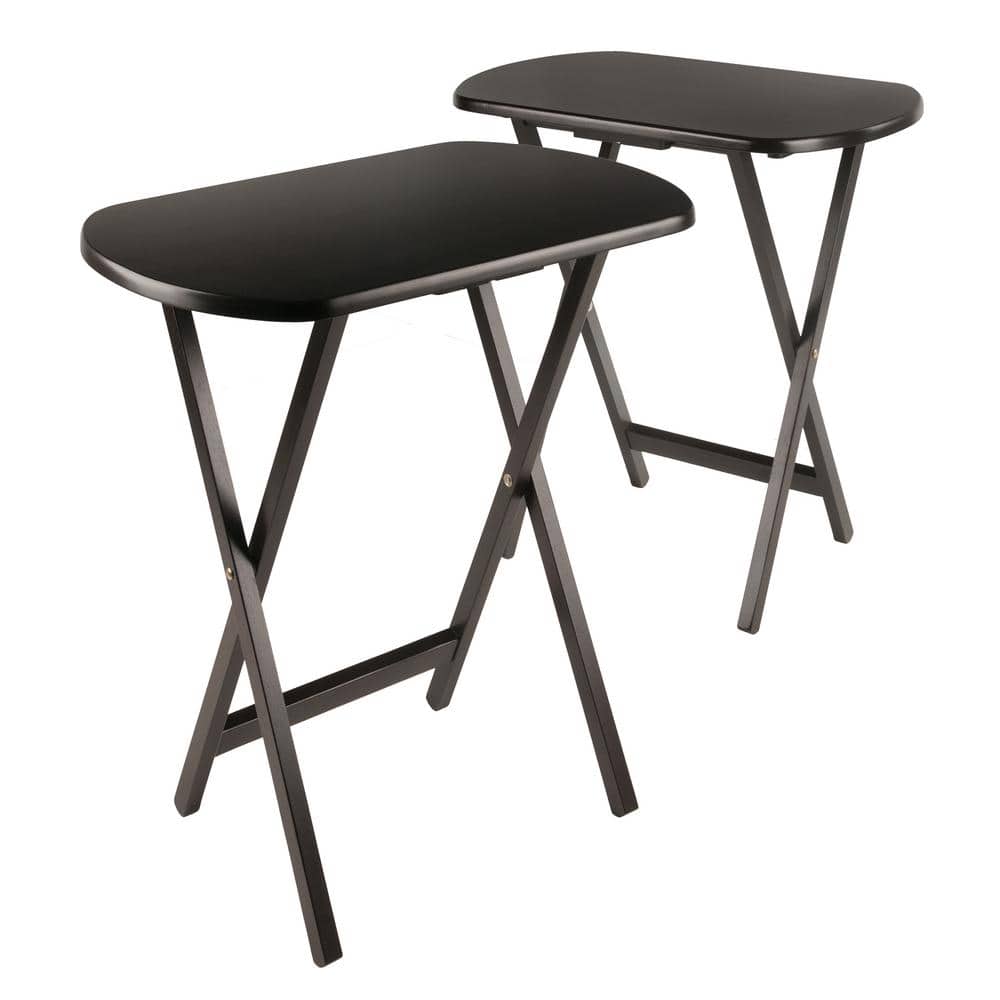 Cade 2-Piece Oversize Coffee Snack Table Set in Rich Brown