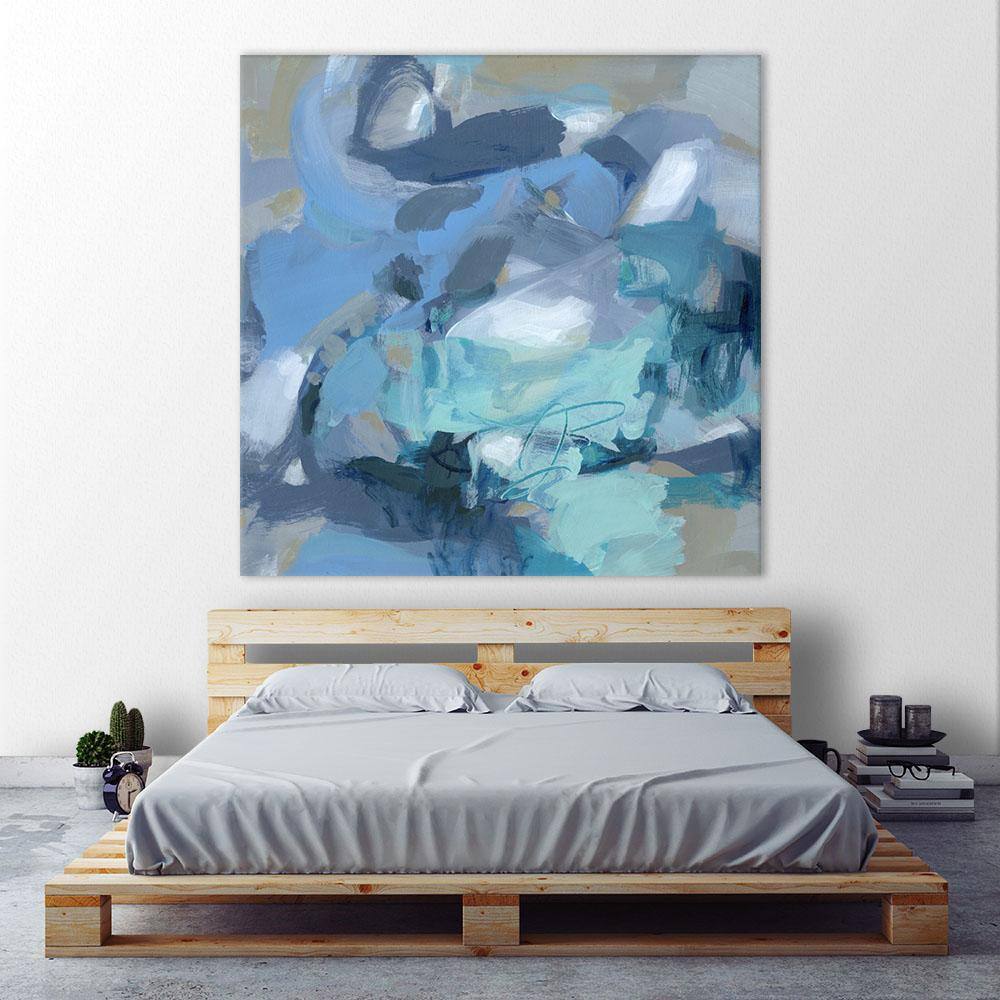 Giant Art 72 In X 72 In Abstract Blues I By Christina Long Wall Art Wag1098a3 The Home Depot