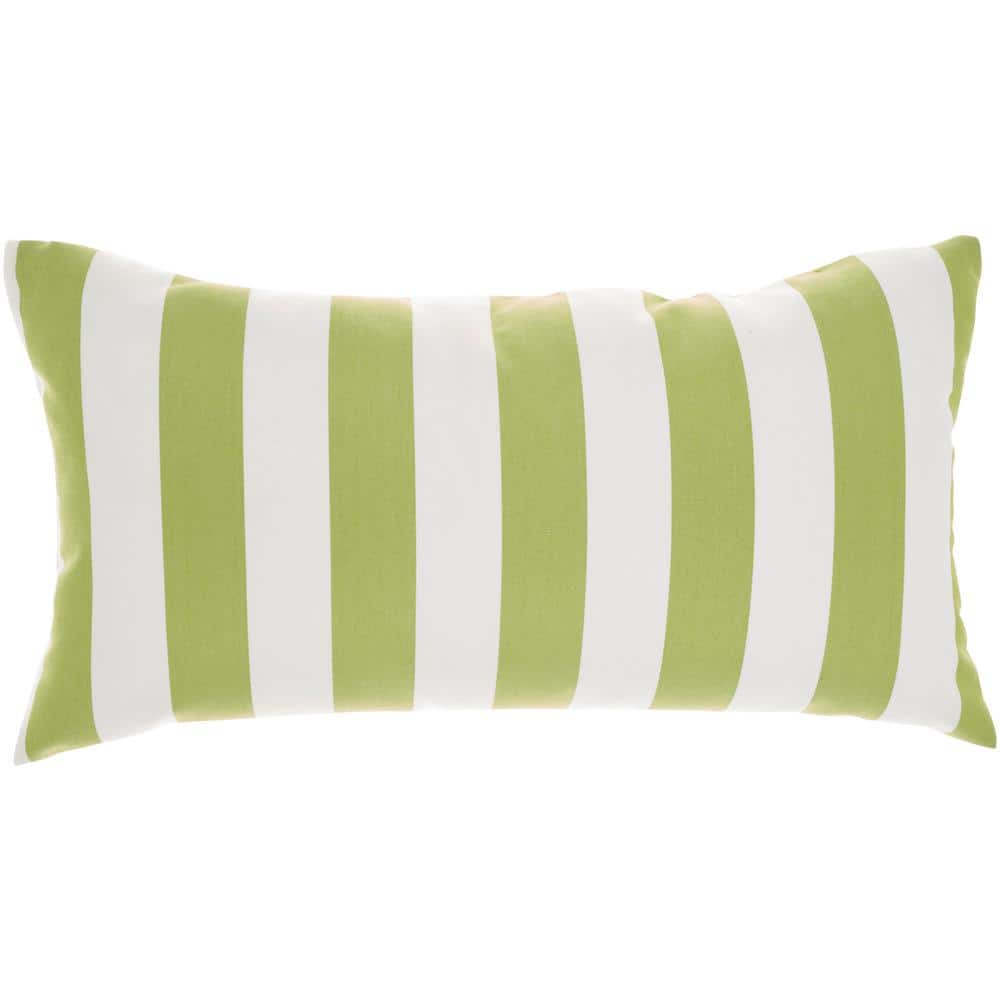 Mina Victory Green Striped 22 in. x 12 in. Indoor/Outdoor Rectangle
