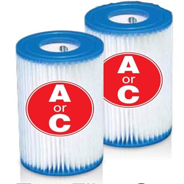 Easy Set Swimming Pool Type A or C Filter Replacement Cartridges (2-Pack)