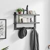 DANYA B 25 in. Black Entryway Utility Wall Shelf with Hooks XF161206BK -  The Home Depot