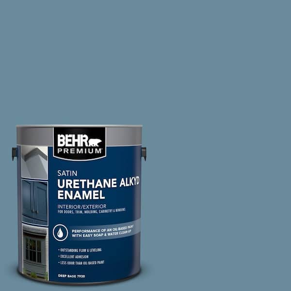 BEHR PREMIUM 1 gal. #550F-5 Winter Lake Urethane Alkyd Satin Enamel Interior/Exterior Paint