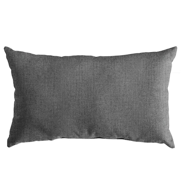 SORRA HOME Sorra Home Sunbrella Revive Charcoal Rectangle Outdoor Lumbar Pillow