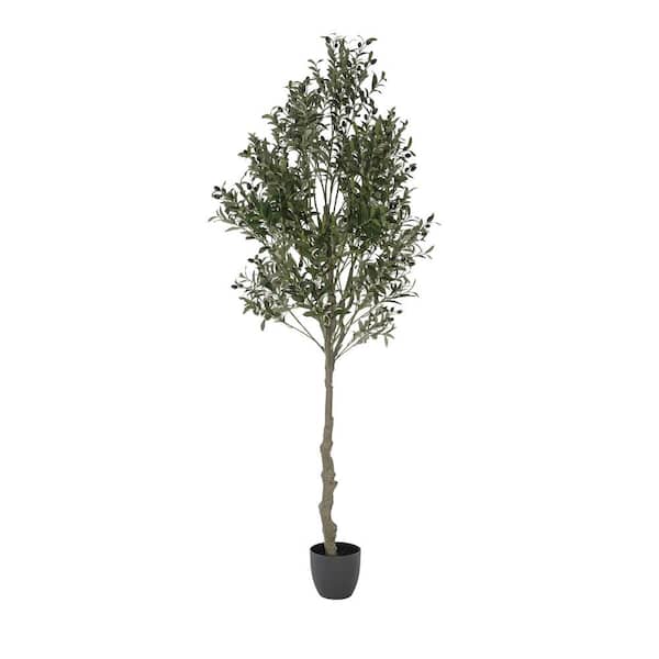Unbranded Botanika, 82 .7 in. Green Artificial Olive Tree in Black Pot