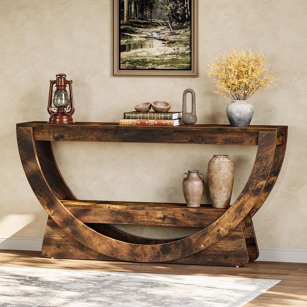TRIBESIGNS WAY TO ORIGIN Benjamin 63 in. Dark Brown 2-Tier