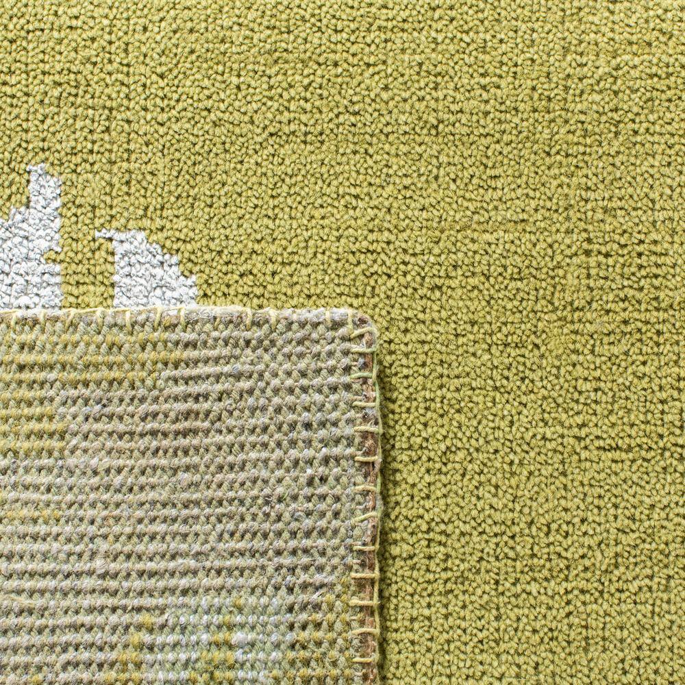 Chartreuse Hand-Knotted Wool and Viscose 3' x 5' Area Rug