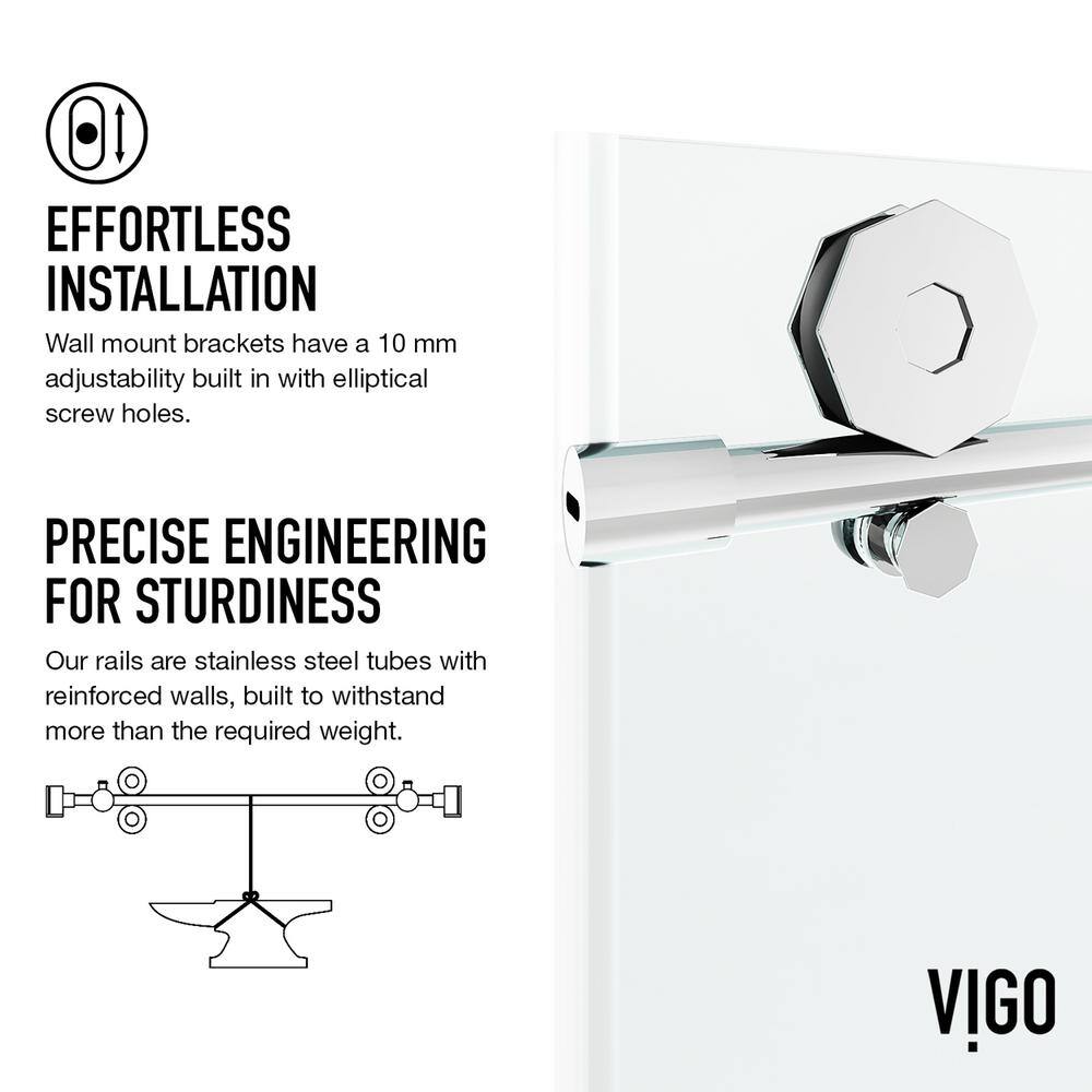Elan Hart 72" Frameless Sliding Shower Door with Clear Glass