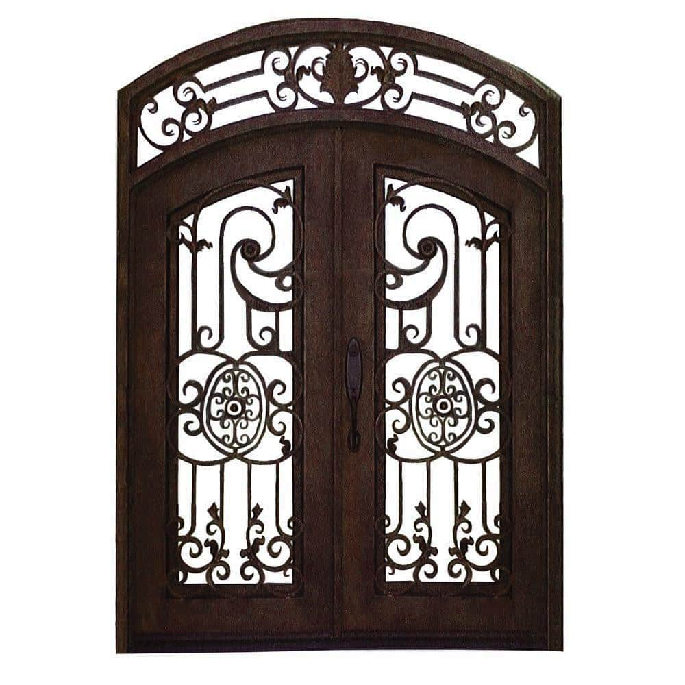 Reviews For 1 In X 61 5 In 2 Panel Right Hand Inswing Full Lite Clear Glass Bronze Finished Iron Prehung Front Door 111 Serenity The Home Depot