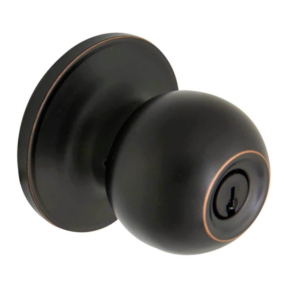 Simple Series Ball Aged Bronze Keyed Entry Door Knob