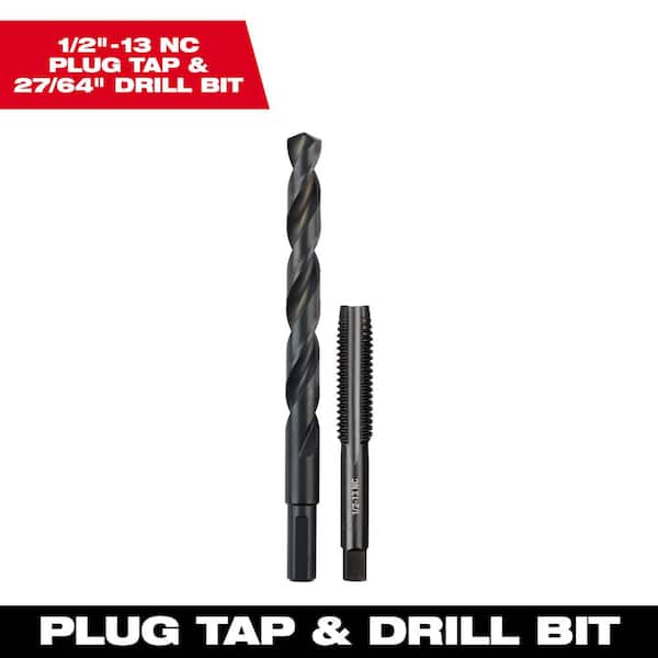 1/2 in. -13 Straight Flute Plug Tap and 27/64 in. Drill Bit