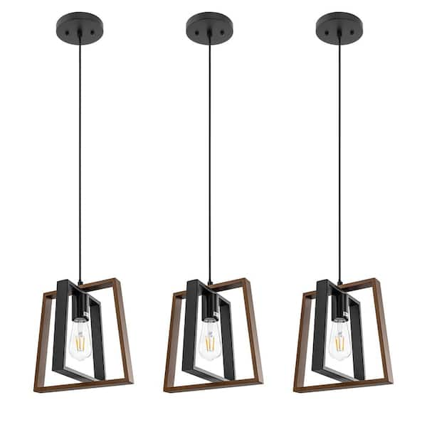 Yansun 1 Light Farmhouse Black And Bronze Kitchen Island Pendant Light