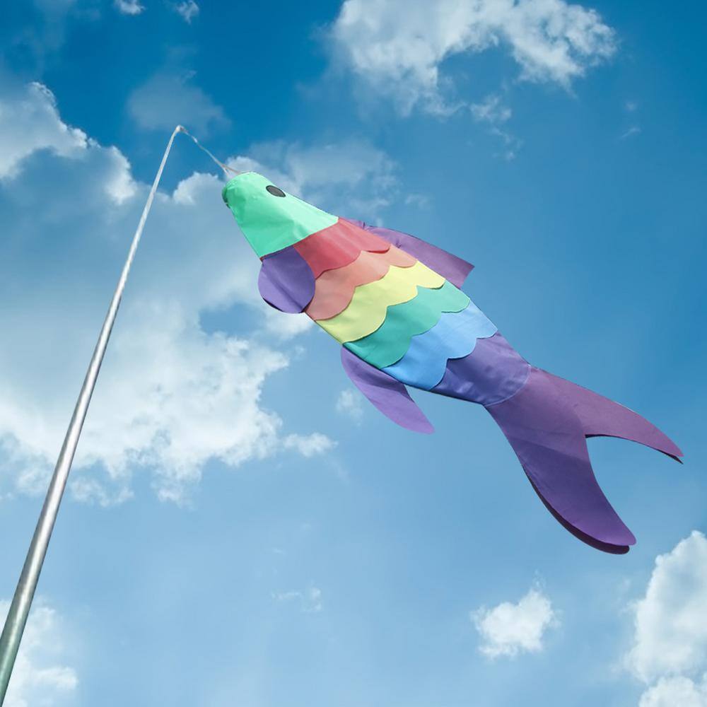 40-Inch Rainbow Polyester Carp Windsock with UV Protection