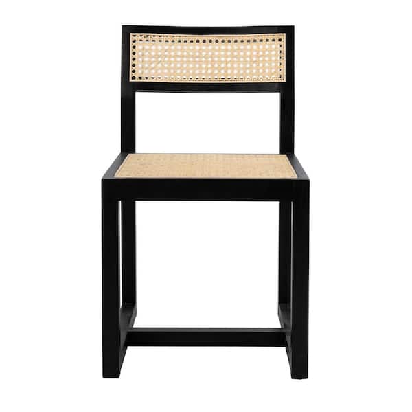 SAFAVIEH Bernice Black/Natural Elm Dining Side Chair