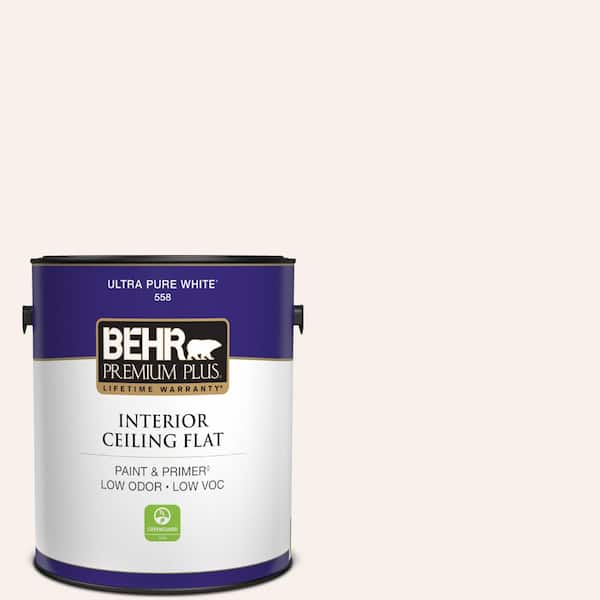 BEHR PREMIUM PLUS 1 gal. #W-B-100 Billowy Clouds Ceiling Flat Interior Paint