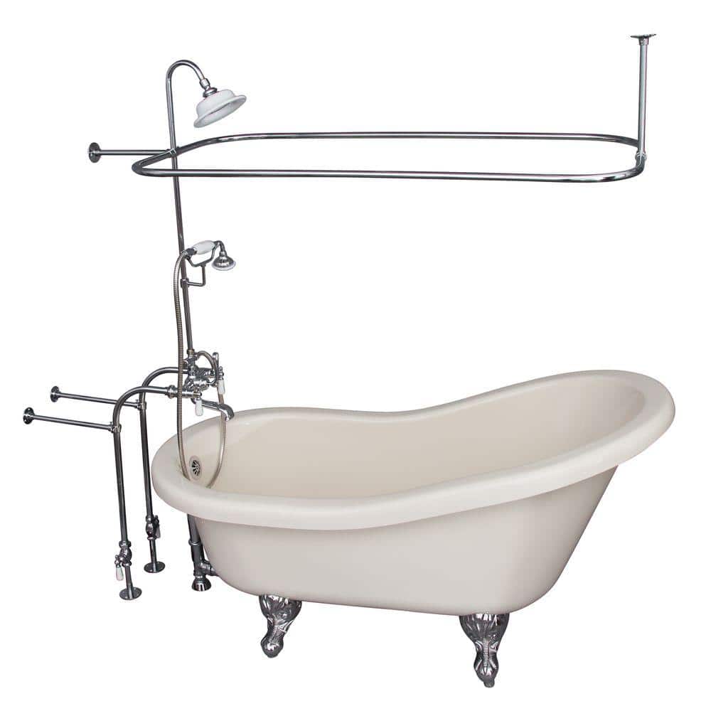 5 ft. Acrylic Ball and Claw Feet Slipper Tub in Bisque with Polished Chrome Accessories price history on PriceWatchPro