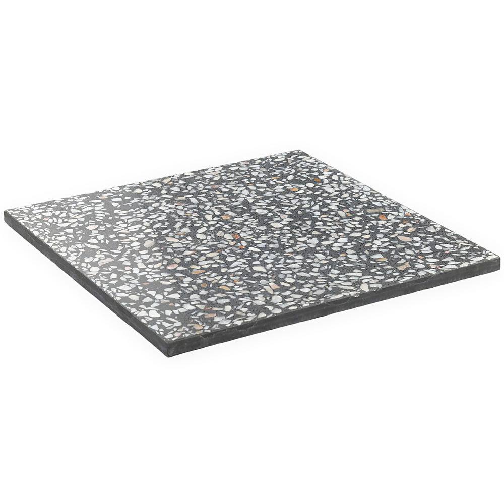 Tarboro 16-in x 16-in Polished Gray Terrazzo Tile