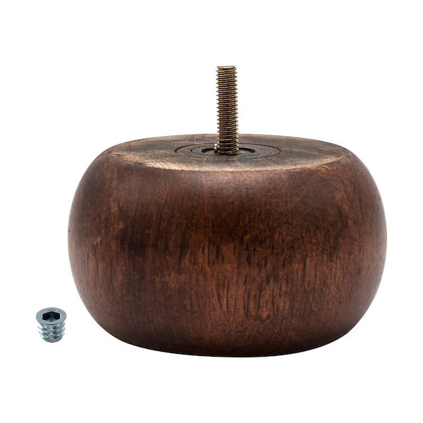 American Pro Decor 2-1/2 in. x 4-1/2 in. Stained Cherry Solid Hardwood Round Bun Foot