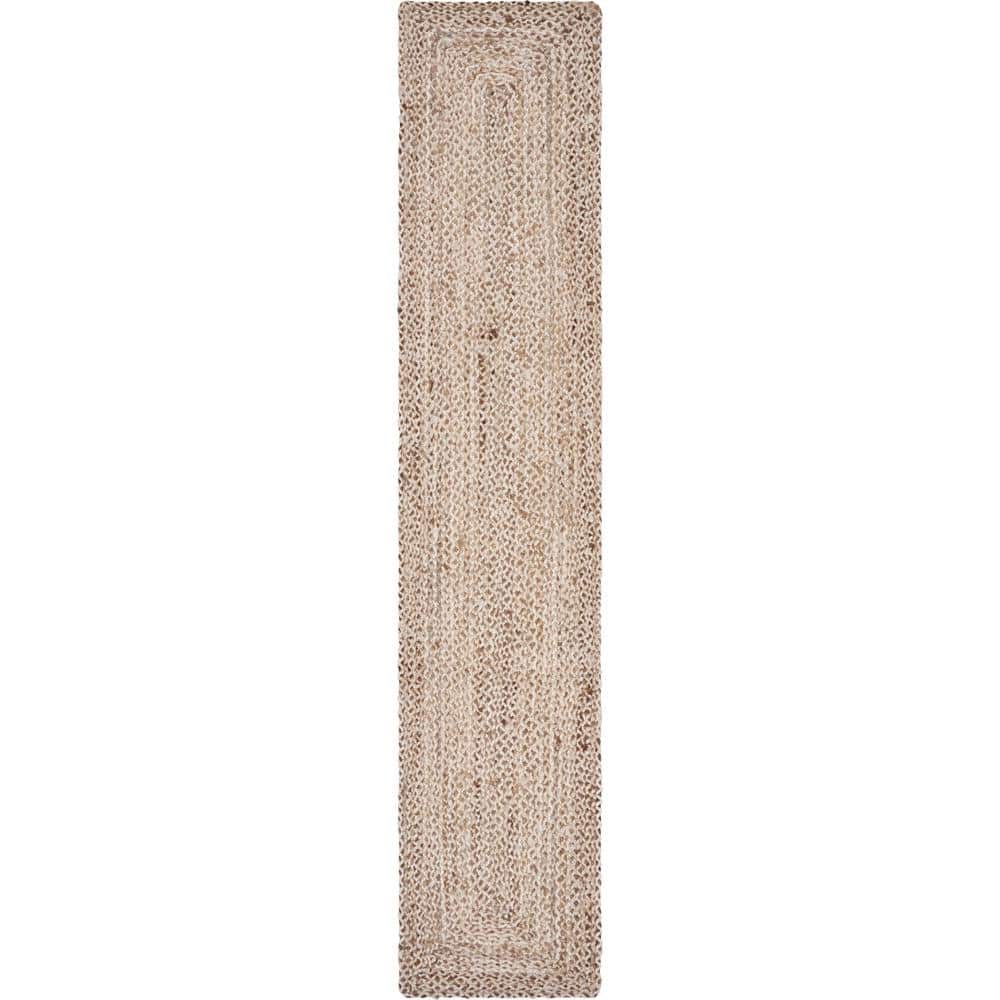 Dual-Toned Bleached/Tan 16 in. x 80 in. Organic Jute Table Runner