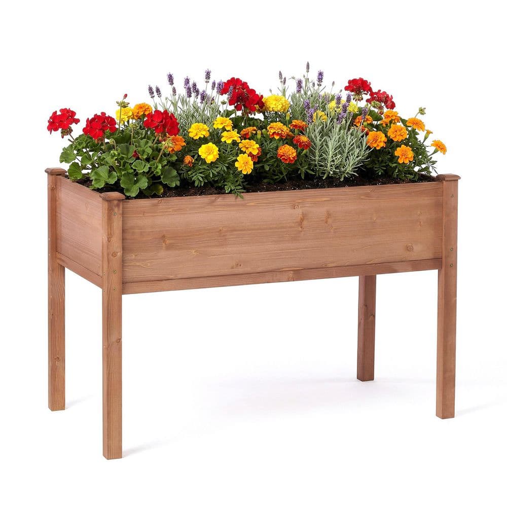 Siavonce 48 in. x 24 in. x 30 in. Wood Raised Garden Bed, Elevated