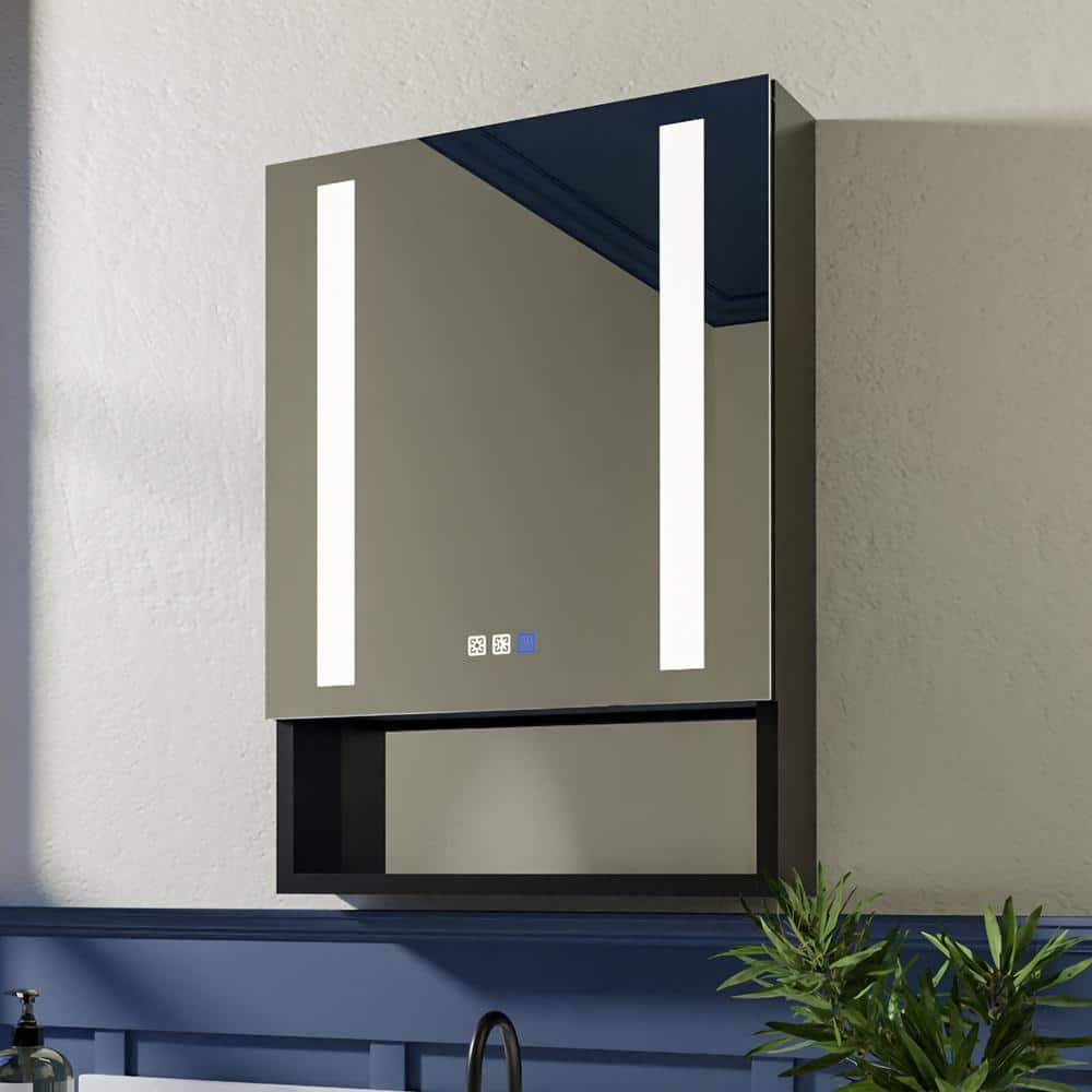 20 in. W x 28 in. H Surface/Recessed-Mount Rectangular LED Bathroom Medicin