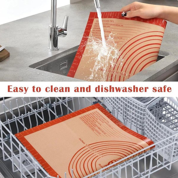 JFVKAF 16 in. x 26 in. Silicone Pastry Baking Mat with