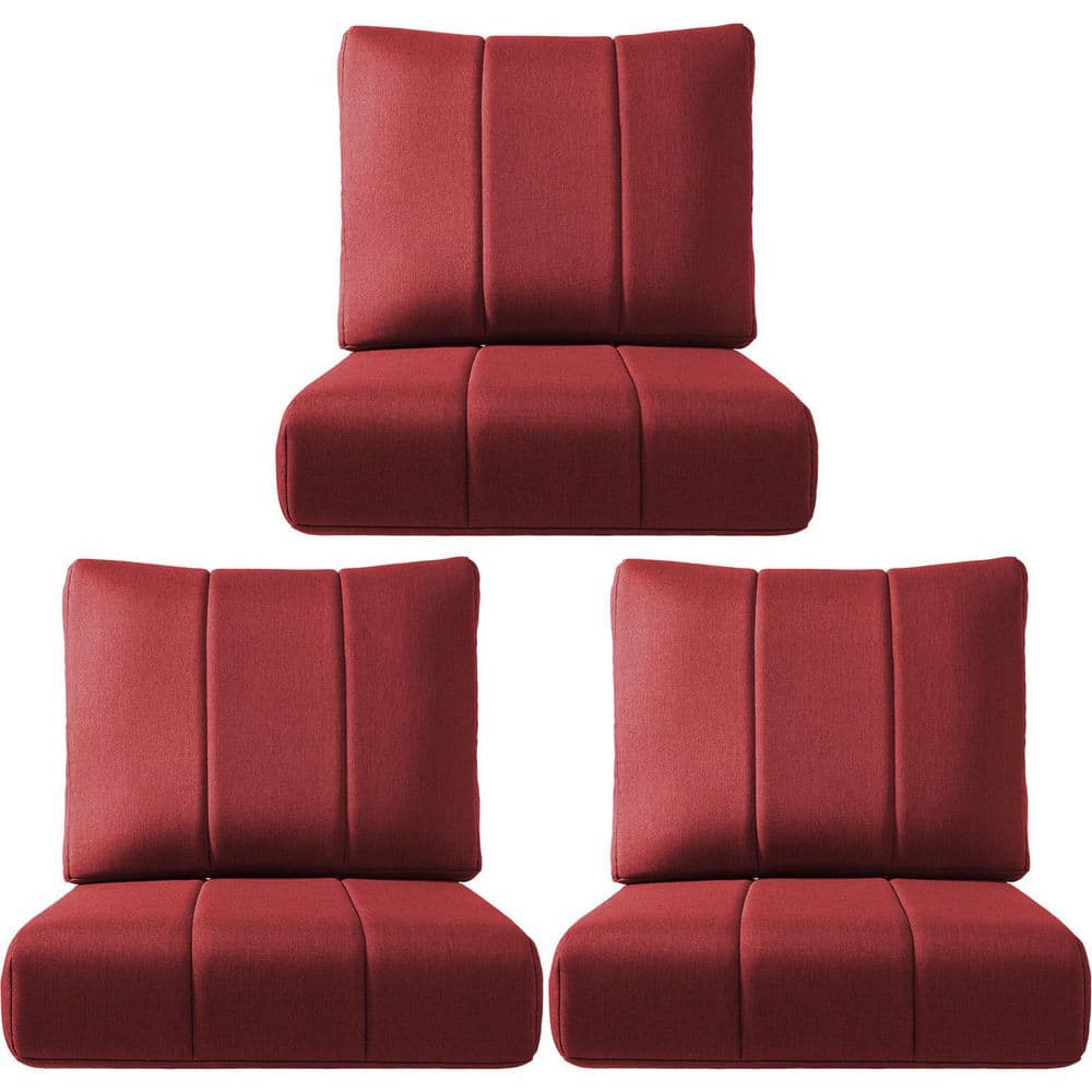 Ivora 24 in. W x 24 in. D x 6 in. T 6-Piece Water and Fade Resistant Outdoor Lounge Chair Replacement Cushion Set in Red price history on PriceWatchPro