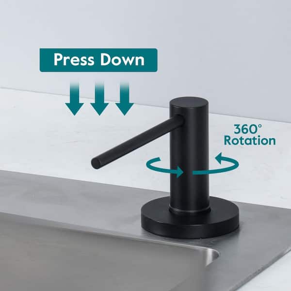 Wudkey Matte Black Built in Sink Soap Dispenser with 47 in