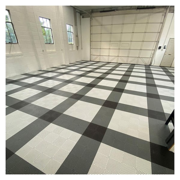 Swisstrax Ribtrax Pro One Car Garage Floor Tile Mat (Jet Black / Racing Red / Pearl Grey)