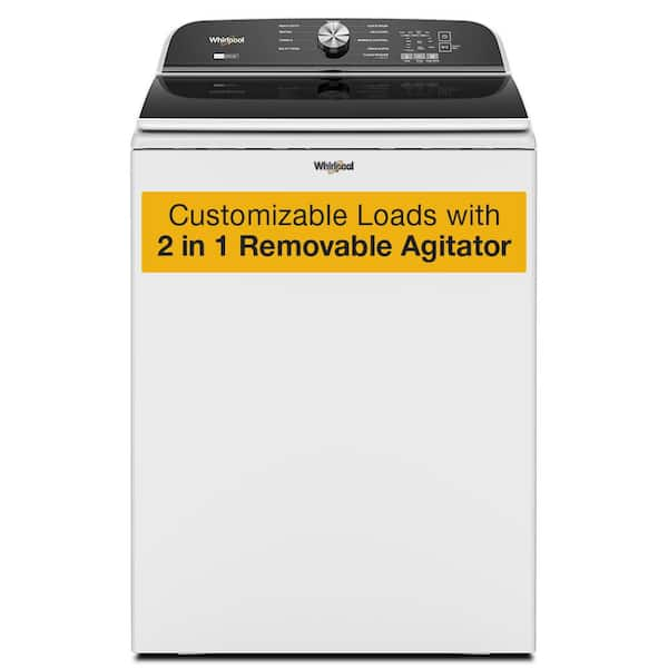 5.2- 5.3 cu.ft. Top Load Washer in White with Removable Agitator