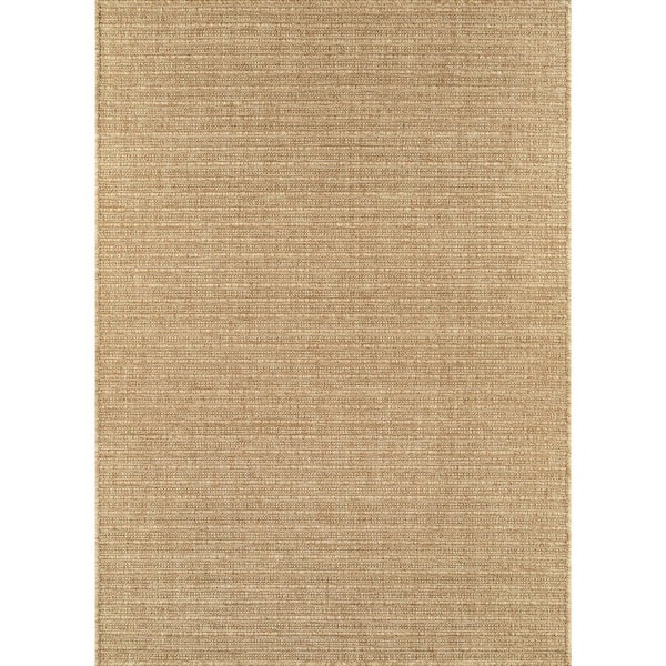 Lomira Gold 5 ft. x 7 ft. Striped Washable Easy Jute Indoor Area Rug