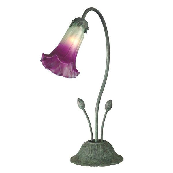Dale Tiffany 17.25 in. Petunia Lily Antique Verde Table Lamp
