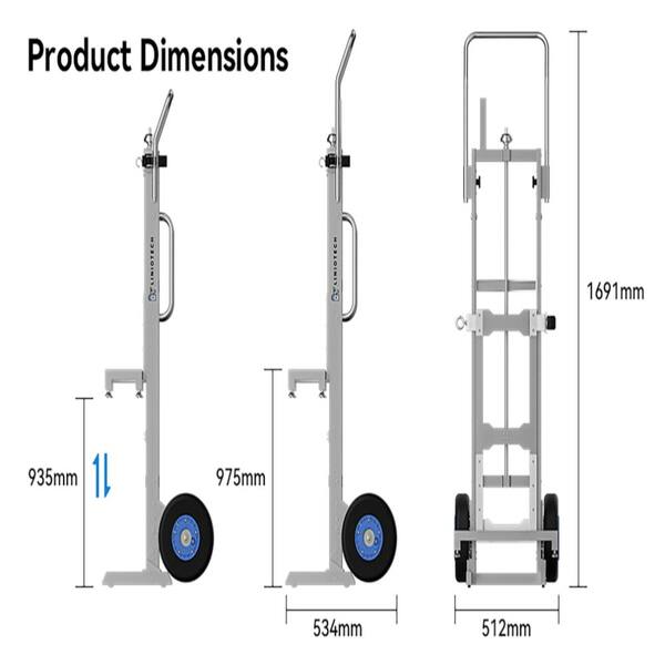 LINIOTECH Heavy-Duty Adjustable Dolly Lift Hand Truck, 440lbs