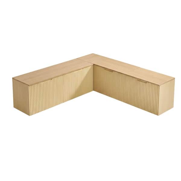 63-Inch L-Shaped Storage Bench Set, Modular Corner Dining Bench for Kitchen, Dining Room, Living Room & Entryway