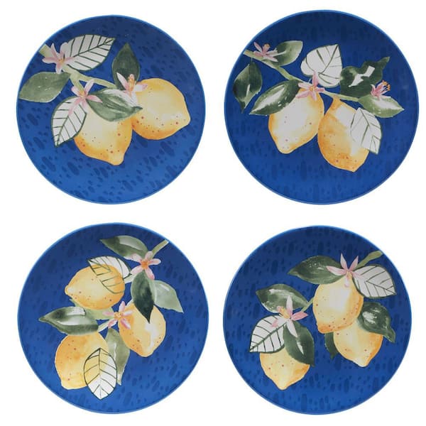 Certified International Lemonade Multicolored Earthenware Salad Plate Set Of 4