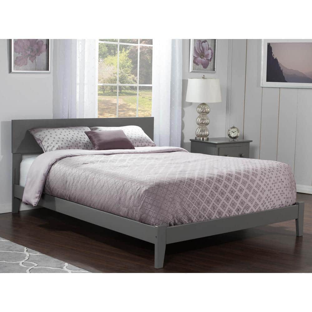 Orlando Gray Full Size Wood Bed with Headboard and Slats