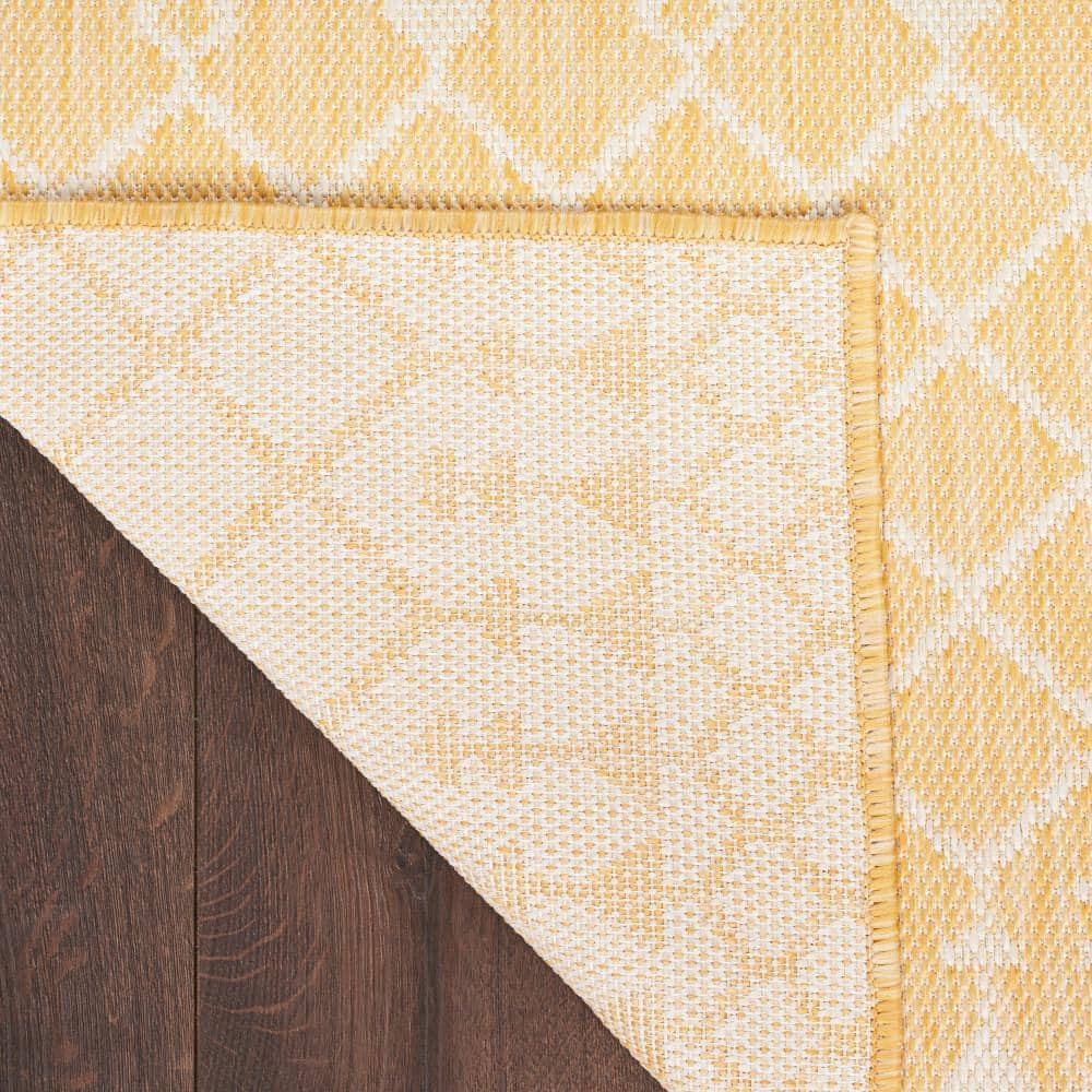 Yellow Moroccan Trellis Synthetic Flatweave Rug 4' x 6'