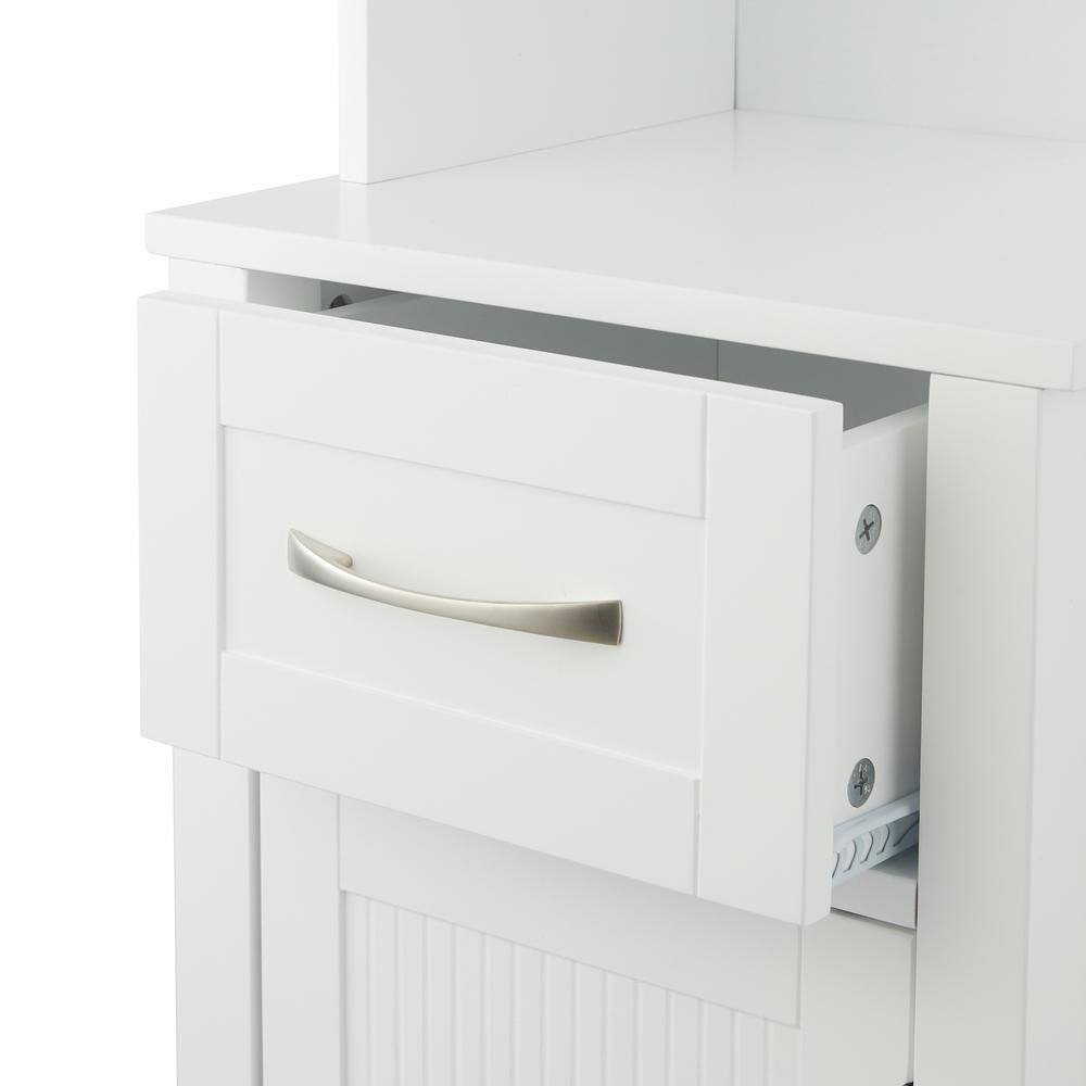 Newport Adjustable White Wooden Linen Storage Cabinet