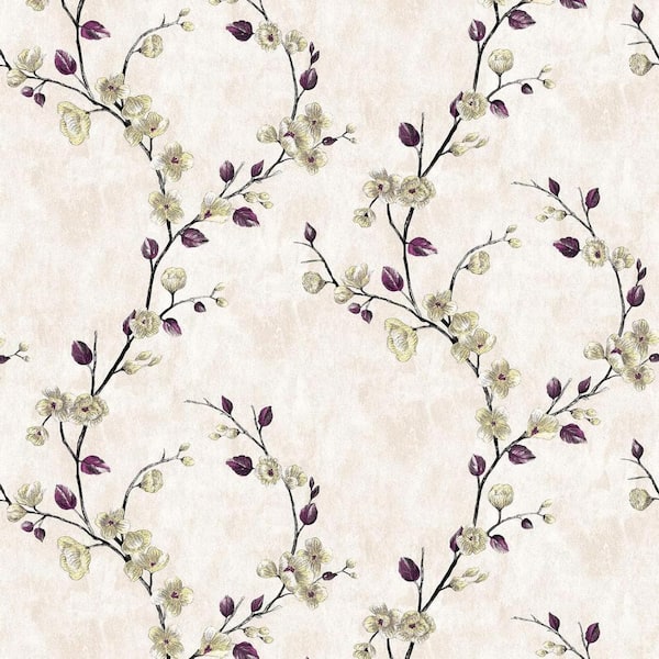 Beige Vintage Floral Peel and Stick Contact Paper Self-Adhesive Removable Wallpaper Roll