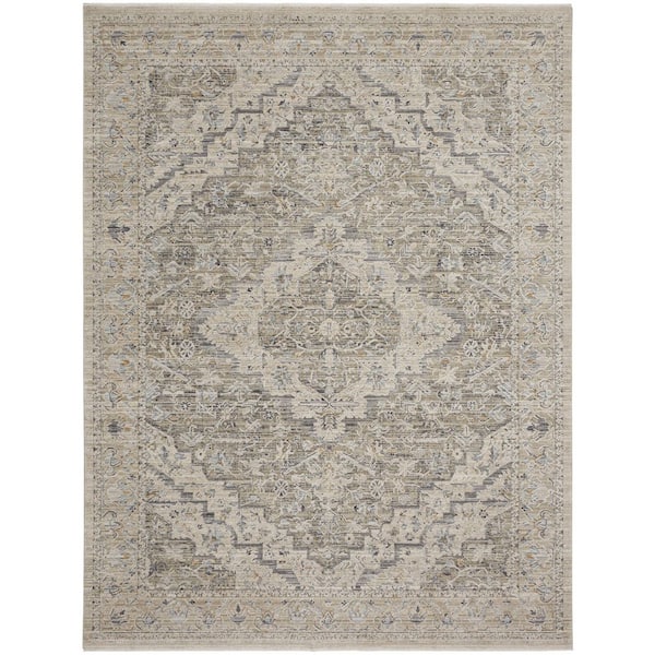 Nourison Nyle Ivory Taupe 9 ft. x 11 ft. Vintage Persian Area Rug