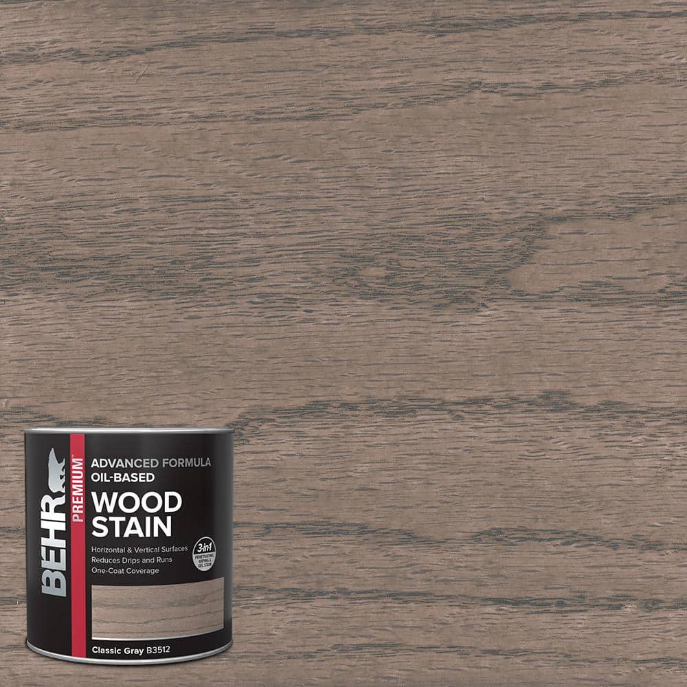 BEHR 1 qt. TIS512 Classic Gray Transparent OilBased Advanced Formula