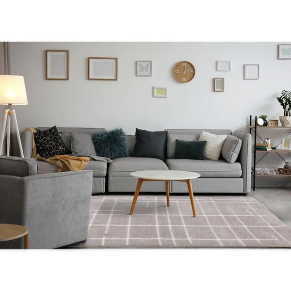 Tortuga Collections 8 ft. x 11 ft. Grey Stripes, Tonal/Solid Indoor Area Rug