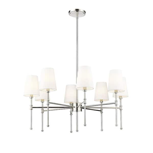 Adorra 8 light Polished Nickel Chandelier Ceiling Light