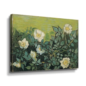 "Wild Roses" by Vincent van Gogh Unframed Canvas Wall Art