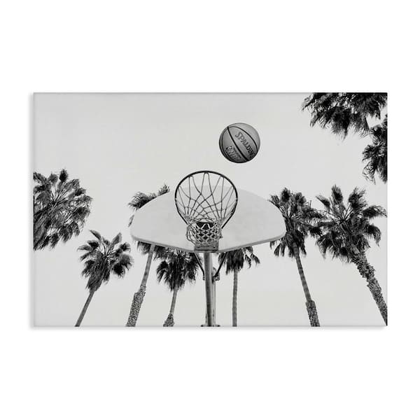 Basketball Hoop with Palms by Sisi and Seb Unframed Graphic Art Print Sports 30 in. x 45 in.