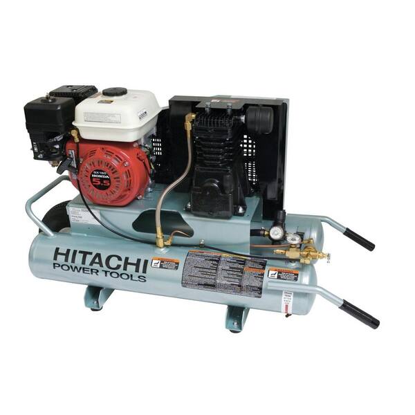 Hitachi 8 Gal. 5.5 HP Wheel Barrow Air Compressor with 8 oz. Synthetic Oil and Wheels