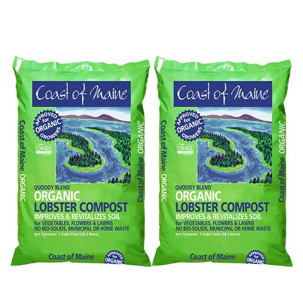 Coast of Maine Quoddy Blend Lobster Compost Plant Soil, 1 cub. ft. (2-Pack)