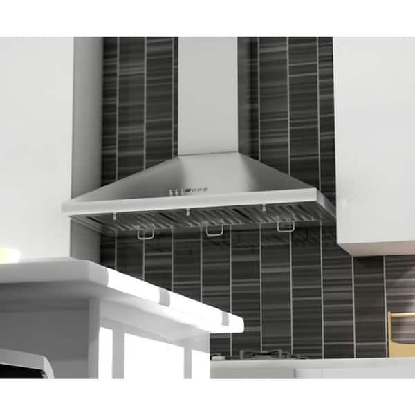 ZLINE Kitchen and Bath 36 in. 400 CFM Convertible Vent Wall Mount Range Hood  with Crown Molding in Stainless Steel KL2CRN-36 - The Home Depot