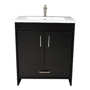 Rio 24 in. W x 19 in D Bath Vanity in Black with Acrylic Vanity Top in White with White Basin