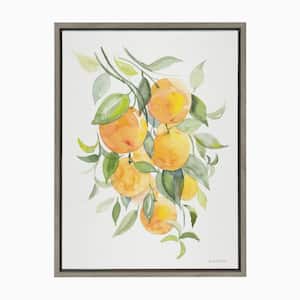 Sylvie "Orange Citrus" by Patricia Shaw Framed Canvas Wall Art 24 in. x 18 in.